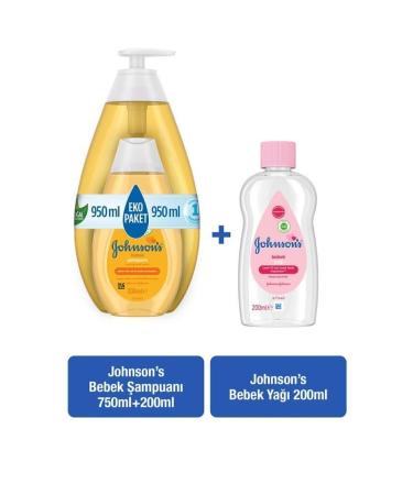 Johnson's Baby Shampoo 750 Ml + Baby Shampoo 200 Ml + Baby Oil 200 Ml
