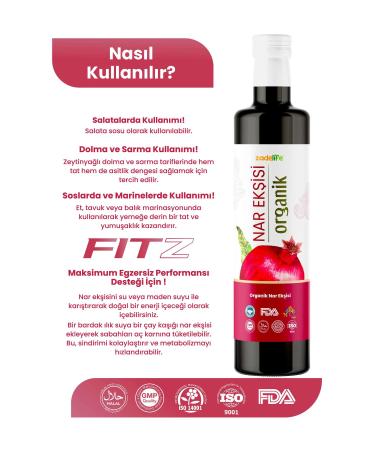 zadelife Organic Pomegranate Syrup FDA Approved 700 gr - Buy Online on GoSupps.com