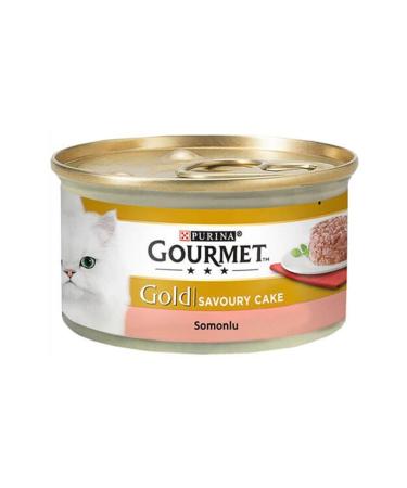 Gourmet Gold Savory Cake Canned Adult Cat Food with Salmon 12 X 85 G