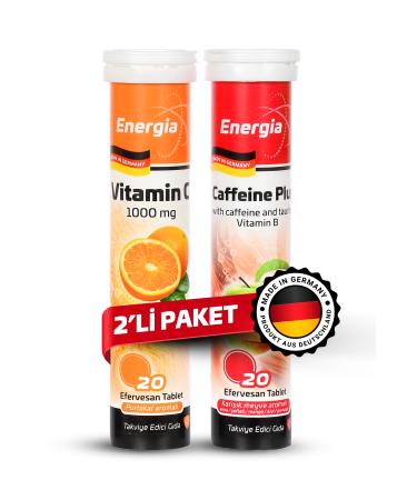 Energia Vitamin C Caffeine Plus Effervescent Tablet Food Supplement