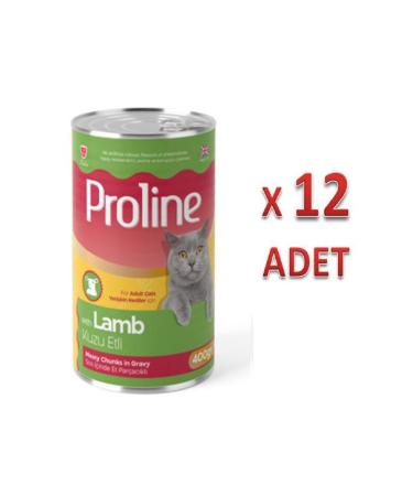 Proline Proline Canned Adult Cat Food with Lamb Meat in Sauce and Meat Pieces 400gr x 12 Pieces