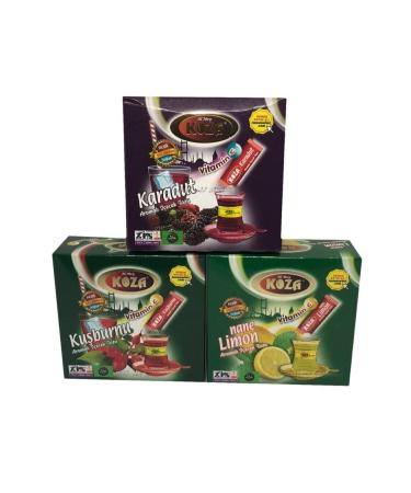 Koza Black Mulberry-Rosehip-Mint Lemon Single Use Drink Powder 3 Packs