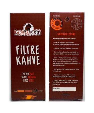 KOFFIEBOON Dark Filter Coffee - Dark Roasted - Kamilifu Blend - 1 Kg - 4 X 250 gr
