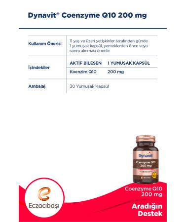 Dynavit Coenzyme Q10 200 Mg 30 Softgels 200 mg - Buy Online on GoSupps.com
