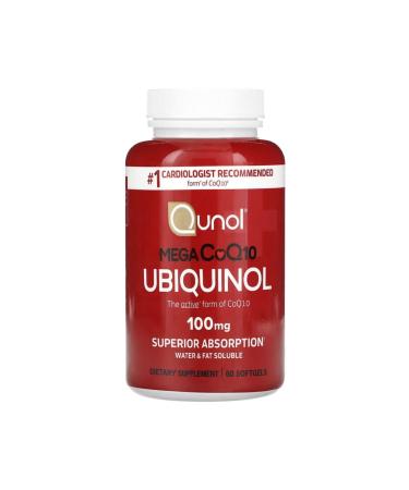 Qunol Mega CoQ-10 Ubiquinol 100 mg 60 Softgels