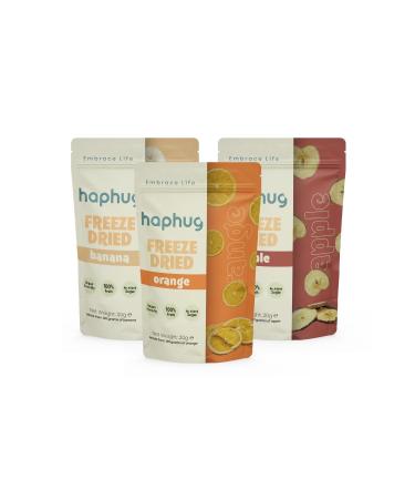 HapHug Freeze Dried Winter Fruits 3 Pack - Orange Banana Apple Freeze Dry Fruit