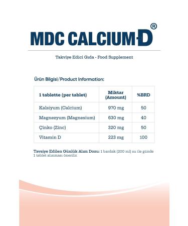 MDC Calcium D 30 Tablets (Calcium Magnesium Zinc Vitamin D) - Buy Online on GoSupps.com
