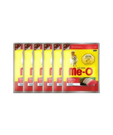 me-o Pouch Adult Cat Canned Food with Tuna and Trout in Jelly 80 Gr X 6 Pieces