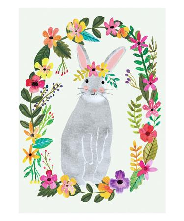 Hueppi Bunny Wreath Children's Rug