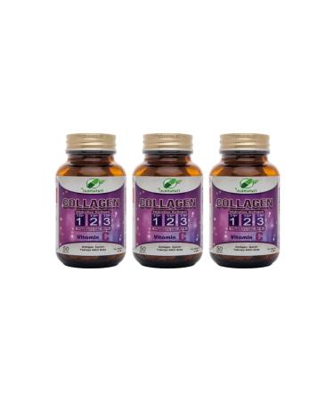 Yurdavit Hydrolyzed Collagen 900 mg Type 1-2-3 Hyaluronic Acid Vitamin C 50 Tablets 3 Boxes