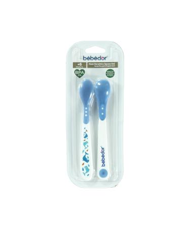 NcK Bebedor Heat Sensitive Spoon 2-Pack 4+ Months - Blue