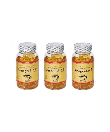 Mnk Omega 3-6-9 Fish Oil 1000 Mg 3 Boxes Total 300 Softgels USA