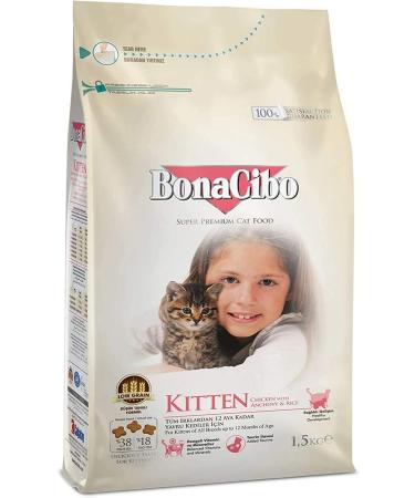 FEYYAZZ Bonacibo Kitten Chicken Anchovy Kitten Cat Food 1.5 Kg