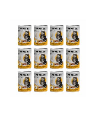 Foodline Chicken Adult Cat Canned Food 400 Gr x 12 Pieces