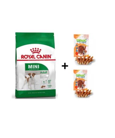 Royal Canin Mini Adult Dog Food 8 kg + 2 Wooc Rewards 80 gr