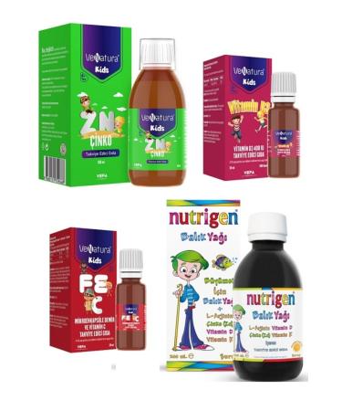 Venatura Zinc 100ml + D3 20 Ml Drops + Nutrigen Fish Oil 250 Ml + Iron C Vit. Drops 20ml