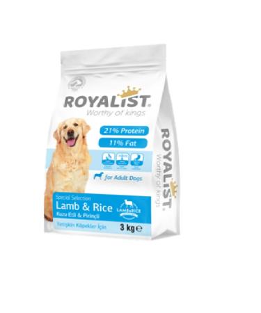 Royalist 01007 Lamb & Rice Adult Dog Food 3 Kg