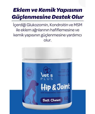 Vet's Plus Hip&joint Chewable Tablet 60's (JOINT SUPPORT FOR CATS AND DOGS) - Buy Online on GoSupps.com