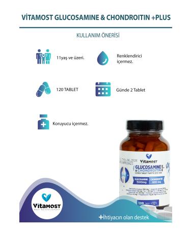 Vitamost GLUCOSAMINE & CHONDROITIN PLUS 120 TABLET 1500 MG - Buy Online on GoSupps.com