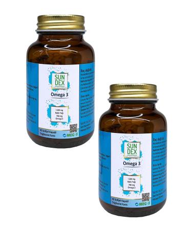 Sun Dex Family Health Since 2021 2 Pack Omega 3 1200 mg 45 Softgel Capsules - Buy Online on GoSupps.com