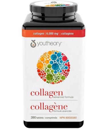 Youtheory Collagen Plus Biotin 390 Tablets Type 1 2 3 Collagen