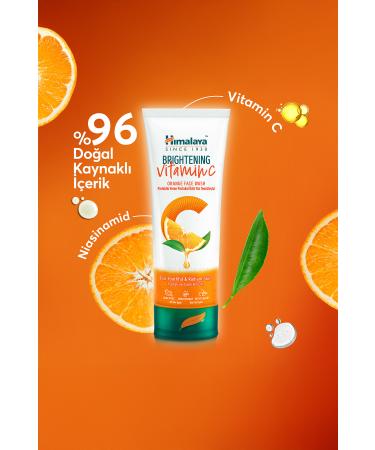 Himalaya Since 1930 Vitamin C Brightening Orange Facial Cleanser 100ml All Skin Types Paraben/SLS/SLES Free - Buy Online on GoSupps.com