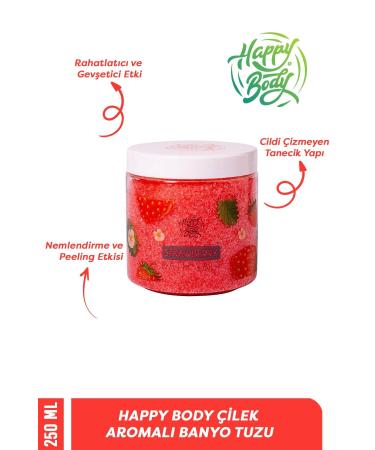 Happy Body Strawberry Scented Bath Salt 250ml - Buy Online on GoSupps.com