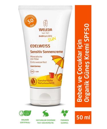 Weleda Edelweiss Organic Sunscreen Cream 50 ml Spf 50
