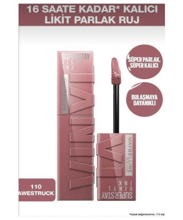 Maybelline New York Superstay Vinyl Ink 110 Awestruck Long-Lasting Liquid Glossy Lipstick