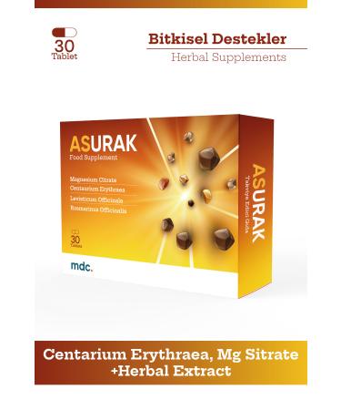 MDC ASURAK Red St. John's Wort Magnesium Citrate Levistichum Rosemary 30 Tablets