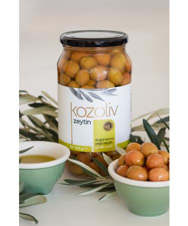 kozoliv Natural Ayval k Variety Cracked Green Olives 640 gr Glass Jar - Buy Online on GoSupps.com