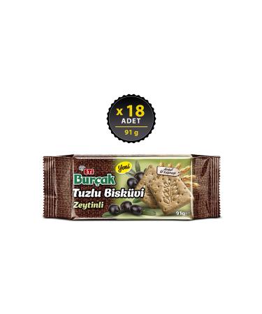 Eti Bur ak Olive Salted Biscuits 91 g x 18 Pieces