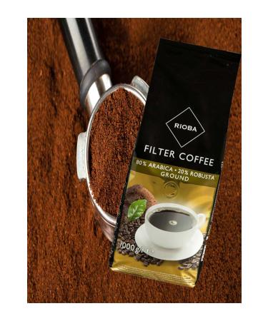 Rioba Filter Coffee - Arabica Robusta Ground Coffee 1000 Gr