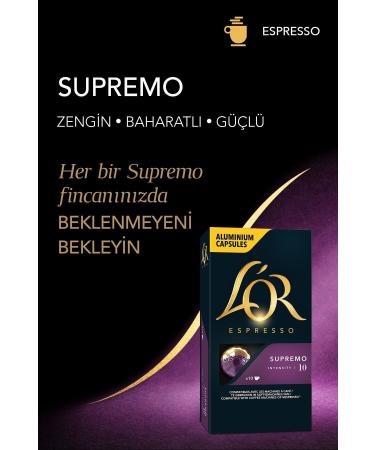 L'OR Supremo Intensity 10 Nespresso Compatible Capsule Coffee Opportunity Package 10 Pieces X 5 Packs - Buy Online on GoSupps.com
