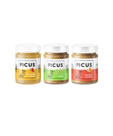 picus Peanut Butter 300 Gr.x1 Almond Butter 195 Gr.x1 Tahini 285 Gr.x1