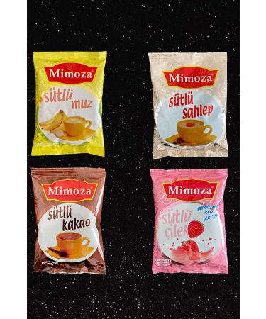 Mimosa Milk Strawberry Milk Banana Milk Cocoa Sahlep Flavored Milk Shake Set Hot Cafe Winter Tea Set of 4 800gr.