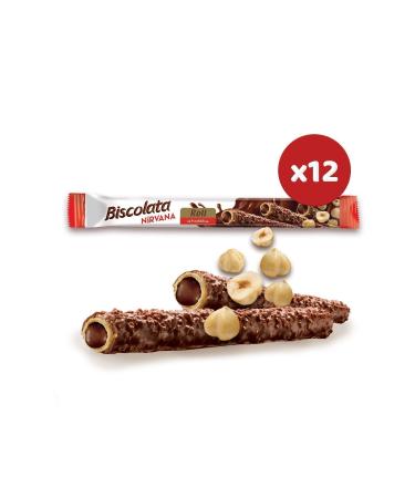 Biscolata Nirvana Roll Hazelnut 28 gr X 12 Pieces