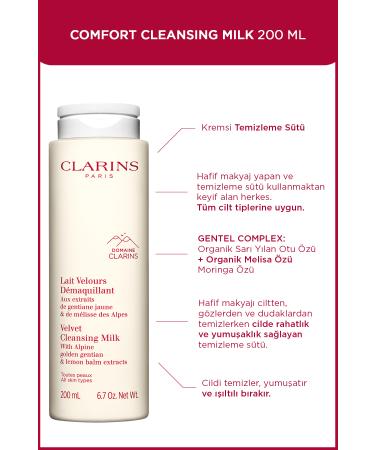 Clarins Velvet Cleansing Milk 200ml-moisturizing Make-up Remover Milk 200 ml