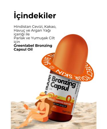 Green Label Bronzing Capsule Oil with Carrot Cocoa and Coconut Oil 100 ml - Buy Online on GoSupps.com