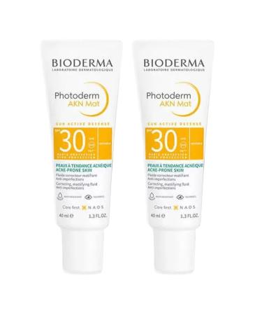 Bioderma Photoderm SPF 30 AKN Matte Anti-Acne Mattifier for Oily Acne-Prone Skin 40 ml 2-PIECE