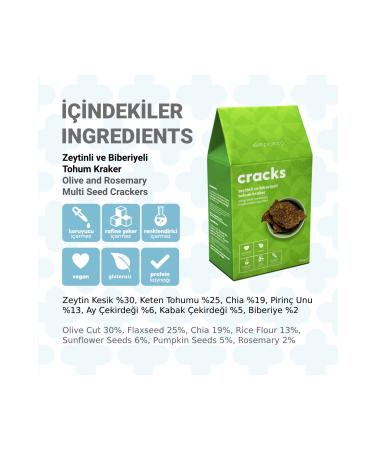 slimplus 2 Pack Olive Rosemary Gluten Free Vegan Seed Cracker Cracks 50gr - Buy Online on GoSupps.com