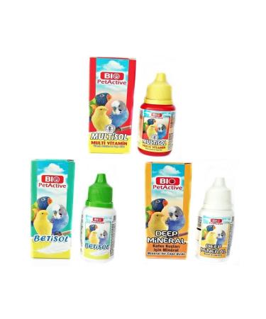 Deep Fix Canary Budgie Parrot Bird Vitamin Set of 3