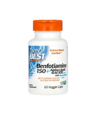 Doctor's Best Benfotiamine 150 + Alpha-Lipoic Acid 300 60 Veggie Caps