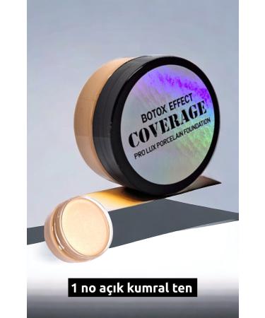 wonderway Intensive Concealer Porcelain Foundation - Botox Effect No:1 Light Blonde Skin Sponge and Lip Pencil