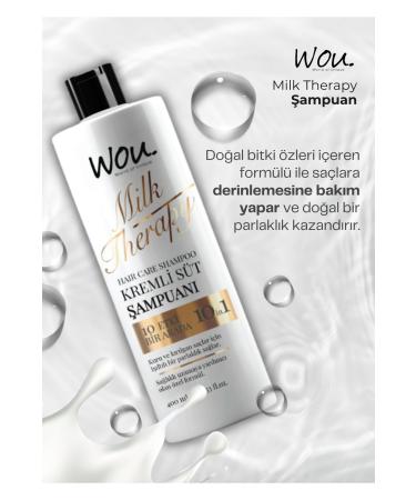WOU World of Unique Milk Therapy Shampoo 400 ML- Milk Protein Creamy Nourishing 10 Effects in One Shampoo - Buy Online on GoSupps.com