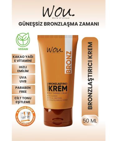 WOU World of Unique Sunless Bronzing and Moisturizing Cream 50ml-Self Tanning