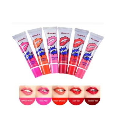 WOW Peel Off Lipstick Set of 6 24 Hours 6 Different Colors Perfect Set - Buy Online on GoSupps.com