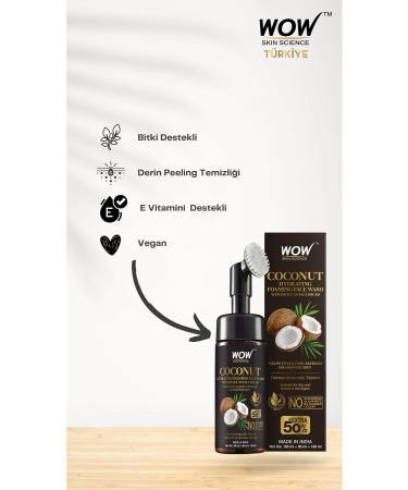 WOW Skin Science Coconut Moisturizing Face Wash Foam&Built-in Purifying Polisher- 3NATURAL INGREDIENTS - Buy Online on GoSupps.com