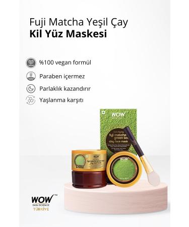 WOW Skin Science Fuji Matcha Green Tea Clay Face Mask - 2 Natural Ingredients - Anti-Aging 200 Ml - Buy Online on GoSupps.com