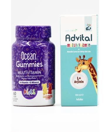 Ocean Gummies Multivitamin Kids - 60 Gel Tablets Advital L+ Arginine 150ml Syrup